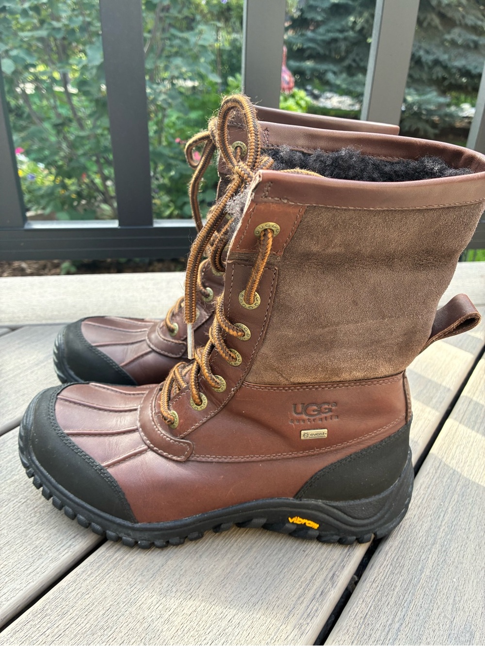 UGG Adirondack II Waterproof Winter Boots Leather Brown - Women's Size 8